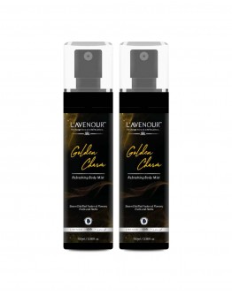 L'avenour Golden Charm Refreshing Body Mist infused with Steam Distilled Fusion of Flowers, Fruits & Herbs | Body Spray and Perfume For Long-lasting Fragrance | For Men & Women-100 ml (Pack of 2)