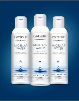 L'avenour Micellar Water for Deep Cleansing & Makeup Remover for All Skin Types | SLS & Parabens Free Dirt & Makeup Remover 125ml (Pack of 3)