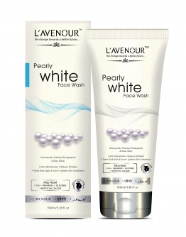 L'avenour Pearly White Facewash for Reduce Wrinkles, Lightens Skin Complexion, Treat Dark Spots & Scars | Anti-Inflammatory & Anti-Aging Face Wash For All Skin Types, Men & Women - 100ml