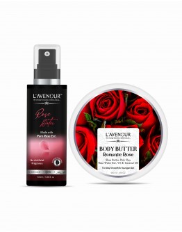 L'avenour Rose Water and Romantic Rose Body Butter Combo For Soft & Glowing Skin
