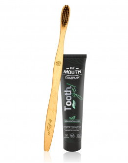 The Mouth Company Peppermint 20 gm  Toothgel Combo with S-Curve Handle Bamboo Brush
