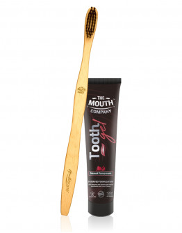 The Mouth Company Meswak-Pomegranate Toothgel 20 gml Combo with S-Curve Handle Bamboo Toothbrush