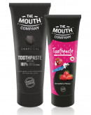 The Mouth Company Charcoal 75 gm Toothpaste Combo with Strawberry 50gm Toothpaste
