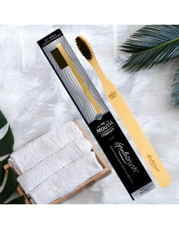 Gentlebrush - Flat (Low Pressure) Premium Bamboo Toothbrush with Charcoal Activated Bristles | 100% Biodegradable, Eco-Friendly, BPA-Free