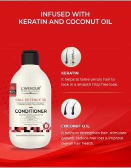 L'avenour Thinning & Hair Fall Control Conditioner With Pro-Keratin, Shea Butter & Coconut Oil | Suitable For All Hair Types, Men & Women | Intensive Conditioning for Thin, Weak & Damaged Hair - 250ml (Pack of 3)