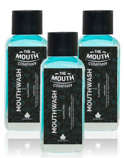 The Mouth Company  Cool Mint Mouthwash (Alcohol Free) Pack of 3 - 100 ml 