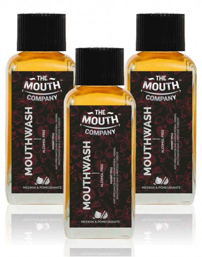 The Mouth Company Meswak & Pomegranate Mouthwash (Alcohol Free) pack of 3 - 100ml
