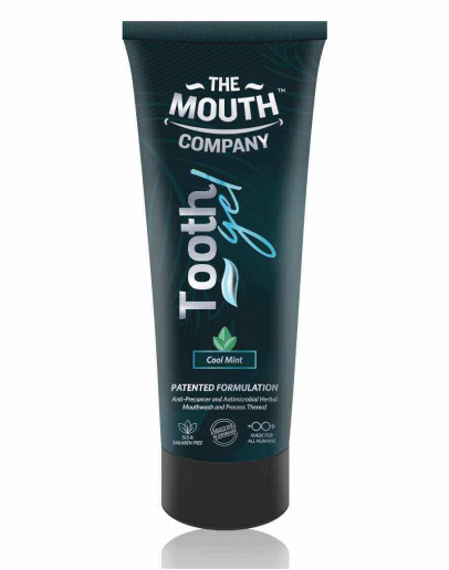 The Mouth Company Cool Mint Toothgel - 75g | 100% Vegan, SLS & Paraben Free Toothpaste | Helps to Prevent Oral Cancer