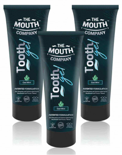 The Mouth Company Cool Mint Toothgel 75g | Pack of 3 | 100% Vegan | Preventing Oral Cancer | SLS & Paraben Free