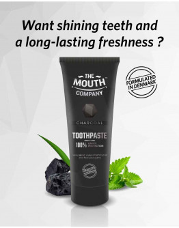 The Mouth Company Activated Charcoal Toothpaste For Teeth Whitening 75gm | Vegan, SLS & Paraben Free, Gluten Free | L'avenour Pack of 2