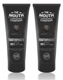 The Mouth Company Activated Charcoal Toothpaste For Teeth Whitening 75gm | Vegan, SLS & Paraben Free, Gluten Free | Pack of 2