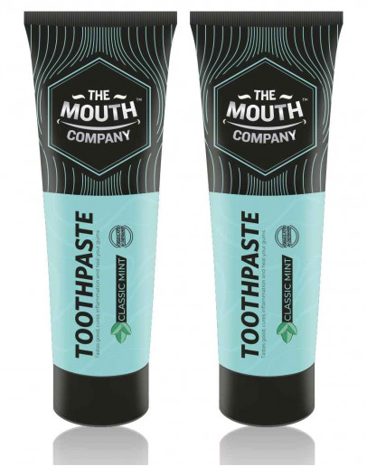 The Mouth Company Classic Mint Toothpaste 50g - Pack of 2 | Sensitivity & Cavity Protection | 100% Vegan, SLS & Paraben Free, Gluten Free & No Harmful Chemicals