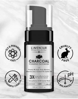 L'avenour Charcoal Foaming Facewash 100ml | Pollution & Oil Control Facewash | Pack of 2