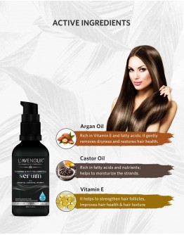 L'avenour Thinning & Hair Fall Control Serum For Women & Men | Enriched with Argan Oil, Castor Oil, Vitamin E | For Repair Damaged Hair, Soft, Smooth & Shiny Hair | Suitable For All Hair Types - 50ml