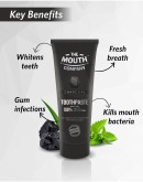 The Mouth Company Activated Charcoal Toothpaste For Teeth Whitening 75gm | Vegan, SLS & Paraben Free, Gluten Free | Pack of 3