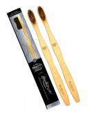 Gentlebrush - S-Curve (Medium Pressure) Premium Bamboo Toothbrush with Charcoal Activated Bristles (Pack of 2)
