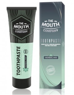 The Mouth Company Herbal Mix Toothpaste 75g | 100% Vegan, SLS Free, Paraben Free, Gluten Free & No Harmful Chemicals | Free Gift