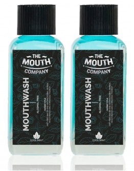 The Mouth Company Cool Mint Mouthwash - Pack of 2 | Alcohol-free Mouthwash For Dental Hygiene & Fresh Breath | Kills 99.0% Germs & Prevents Bad Breath | Antibacterial & Antifungal  - 100ml