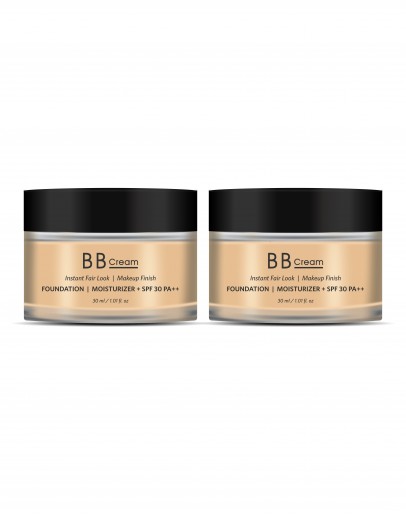 L'avenour BB Cream Instant Fair Look, Makeup Finish & UV Protection with Shea Butter, Olive Oil, Vitamin E, Vitamin B3, Vitamin C, SPF 30 PA++ (Pack of 2)