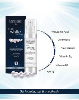 L'avenour Pearly White Day Cream For All Skin Types | Anti-Ageing, Skin Brightening & Moisturizing Face Cream with SPF 15 (50 Gram)
