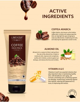 L'avenour Coffee Face Pack with Coffea Arabica, Caffeine, Niacinamide, Almond Oil, Vitamin A & E for Brighten and Younger Looking Skin | 100gm