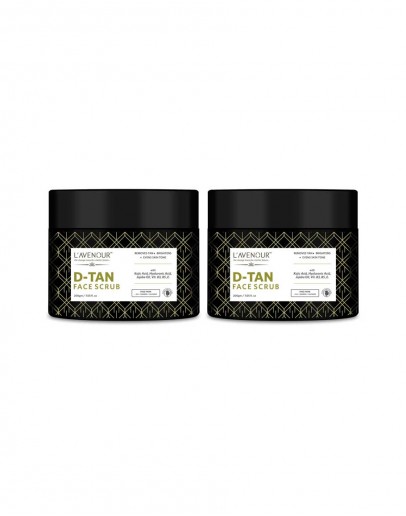L'avenour D-Tan Face Scrub with Hyaluronic Acid & Jojoba Oil For Women & Men | Scrub For Deep Exfoliation, Blackhead & Dead Skin Remover 200gm (Pack of 2)