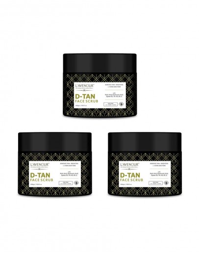 L'avenour D-Tan Face Scrub with Hyaluronic Acid & Jojoba Oil For Women & Men | Scrub For Deep Exfoliation, Blackhead & Dead Skin Remover 200gm (Pack of 3)