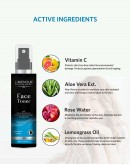 L'avenour Hydrating Vitamin C Face Toner for Soothing & Pore Tightening with Rose Water, Hyaluronic Acid & Lemongrass | For Men & Women & All Skin Types 100ml
