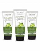 L'avenour Cucumber Facewash with Vitamin E & Pumpkin Seed Oil for Fresh & Fairer Skin for Men & Women | Reduces Scars, Pimples Removal & Improves Skin Texture 115ml (Pack of 3)