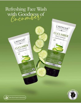 L'avenour Cucumber Facewash with Vitamin E & Pumpkin Seed Oil for Fresh & Fairer Skin for Men & Women | Reduces Scars, Pimples Removal & Improves Skin Texture 115ml