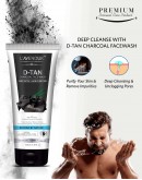 L'avenour D-Tan Charcoal Face Wash with Activated Charcoal for Deep Detoxification and Cleansed Skin - 100ml (Pack of 2)