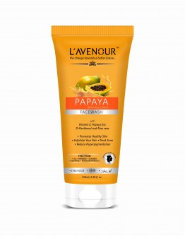 L'avenour Papaya Blemishes Control Face Wash with Vitamin E, Papaya Ext. & Aloe Vera for Men & Women, Promotes Healthy Skin, Exfoliates Your Skin, Treat Acne & Reduce Hyper-Pigmentation 100ml