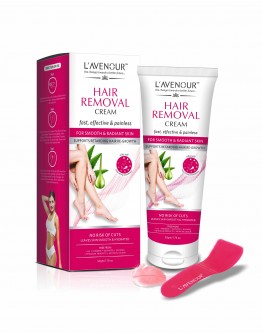 L'avenour Hair Removal Cream For Fast, Effective & Painless Hair Removal | No Risk of Cuts, Delays Hair Growth, Leaves Skin Smooth & Hydrated | For All Skin Types & Supports Retranding Hair Re-Growth - 50gm