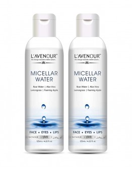 L'avenour Micellar Water for Deep Cleansing & Makeup Remover for All Skin Types | SLS & Parabens Free Dirt & Makeup Remover 125ml (Pack of 2)